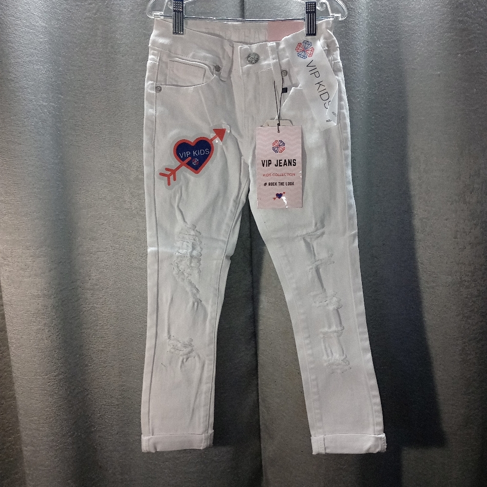 New White Distressed Jeans